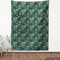 Ambesonne Leaf Fabric by the Yard, Tropical Jungle Palm Tree Banana Leaves Frangipani Heliconia on a Dark Blue Background, Decorative Fabric for Upholstery and Home Accents, 1 Yard, Multicolor